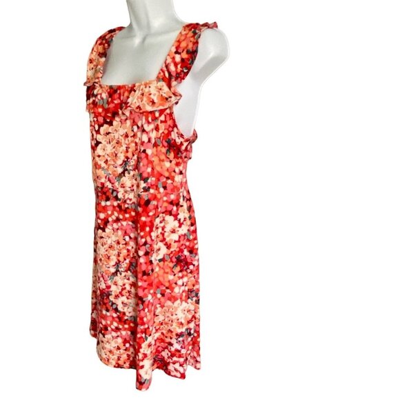 Glamour Floral Dress with Ruffle and Tie in Back Women's Size 8P NEW - Picture 3 of 10